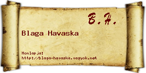 Blaga Havaska névjegykártya